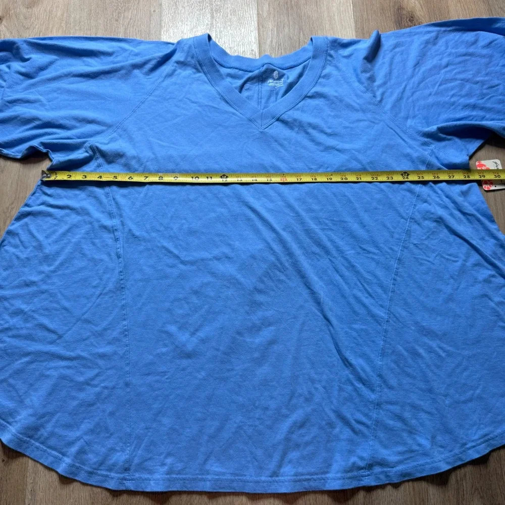 Free‎ People FP Movement Blue Oversized Flowy Short Puff Sleeve Top S $58 MSRP